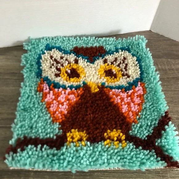 Handmade Owl Latch Hook Rug - Picture 2 of 10